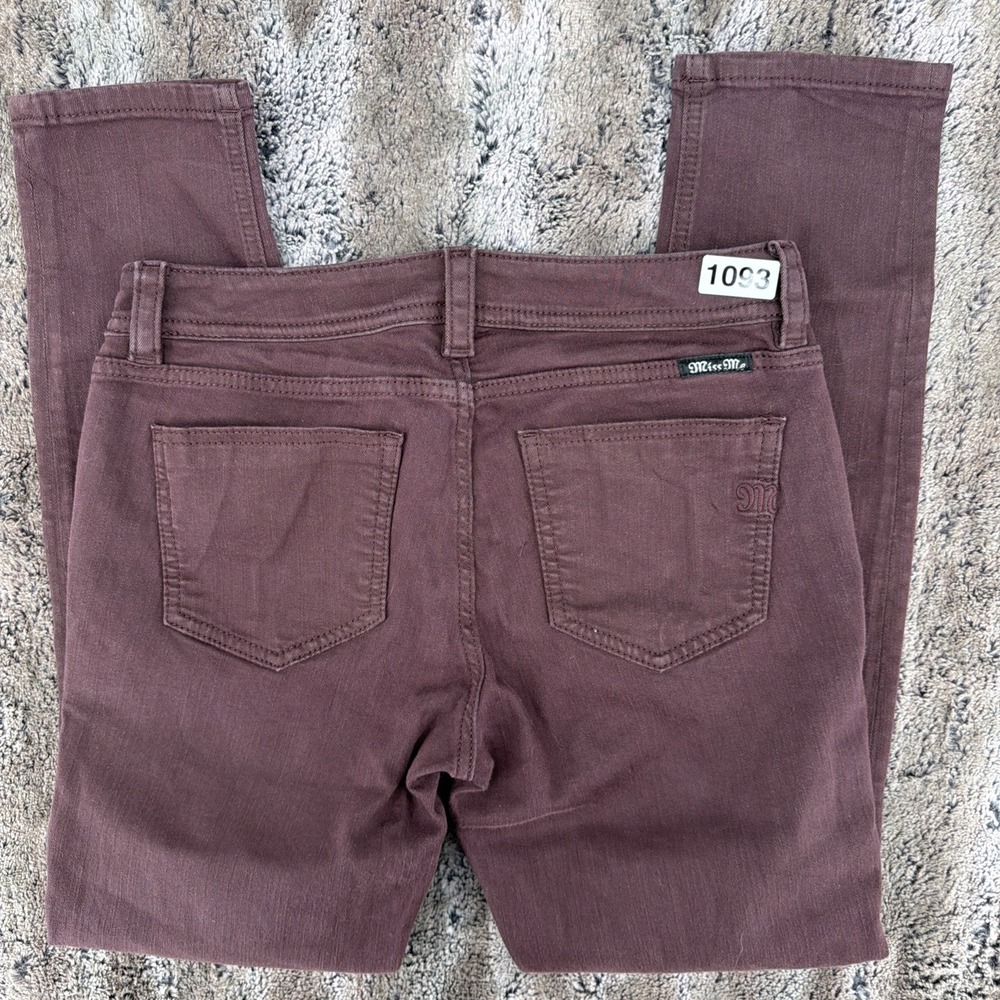 Miss Me Mid-Rise Skinny Jeans Dark Wine Burgundy 29x29 Pants Stretch Denim